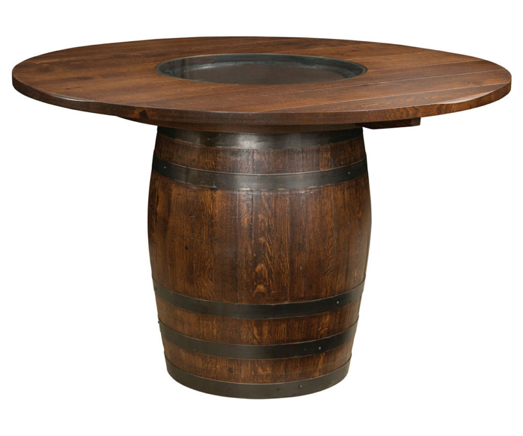 Deluxe Whiskey Barrel Pub Table Amish Originals