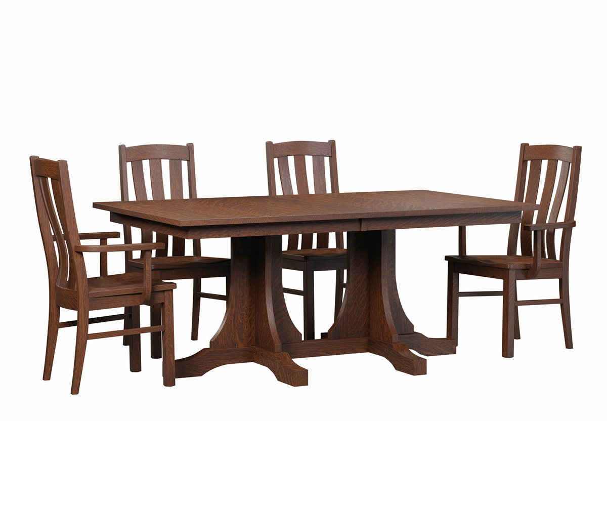 Mission Double Pedestal Table - Image 2