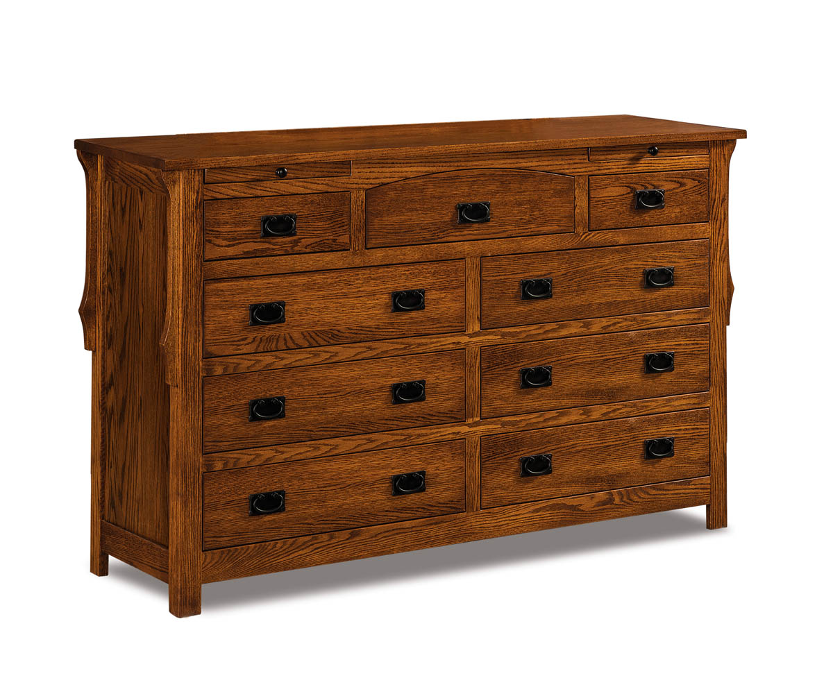 Stick Mission 9 Drawer Dresser With Jewelry Drawers