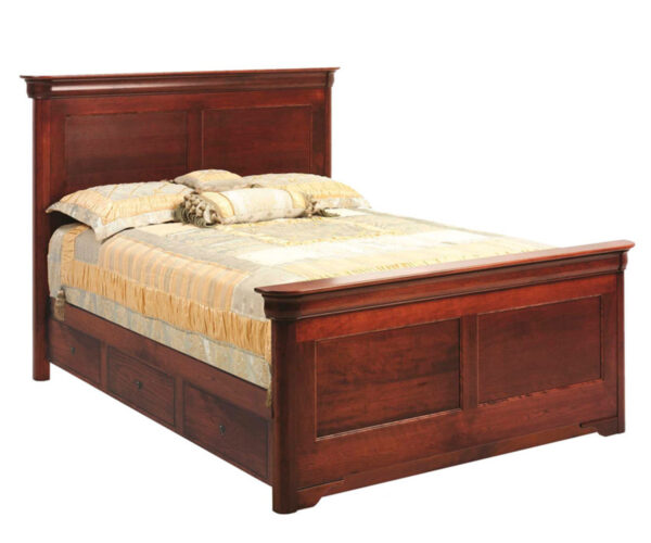 Louis Phillipe Panel Bed With Drawer Units Raised 2"