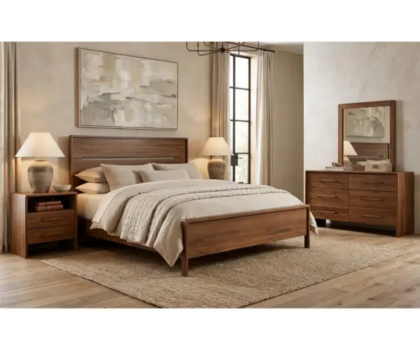 Ashton Fabric Footboard Queen Bed